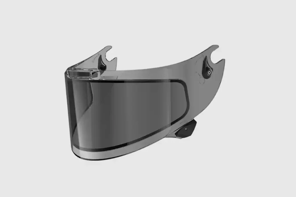 Irid helmet visors use liquid crystal technology to adjust tint automatically.