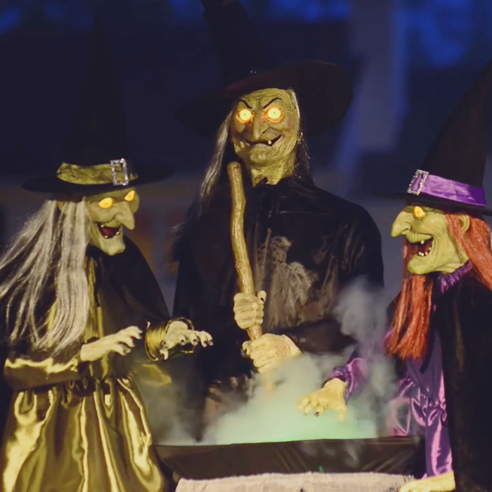 Animated Brewing Witch Trio:
