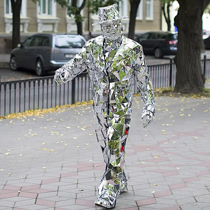 Mirror Suit: Ultimate mirror man costume (reflective outfit)