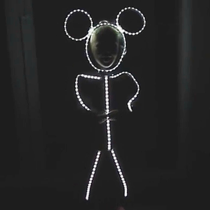 led stick figure costume