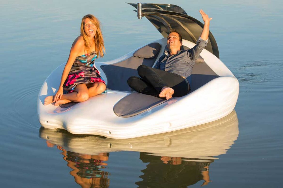 Cruise in style with Chilli Island, the ultimate electric mini-boat for lakeside adventures.