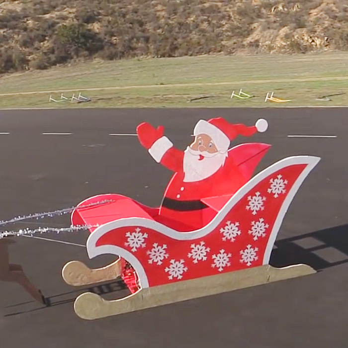 flying santa sleigh