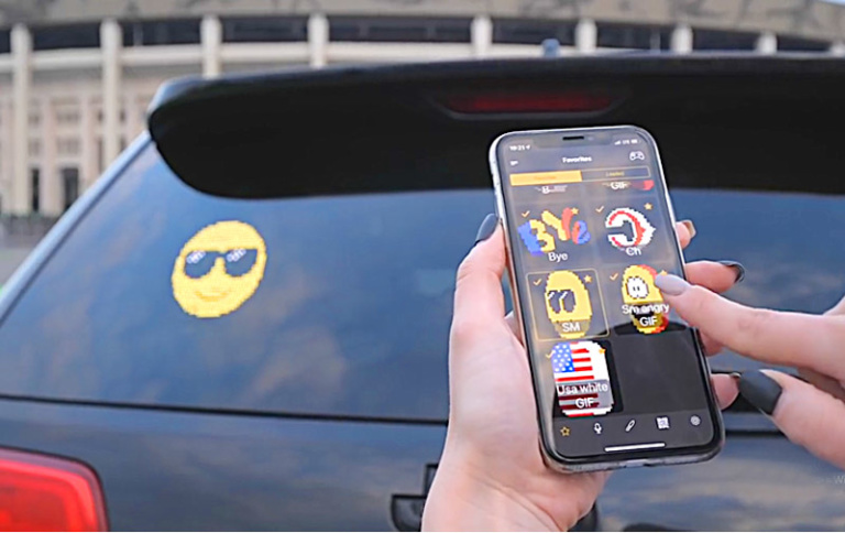 Car Rear Window Digital 3D Emoji Display | Voice Controlled