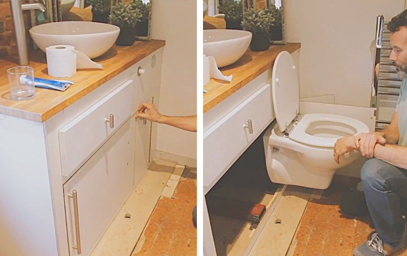 Retractable Toilet Seat | Hide The Foldable Toilet On The Wall