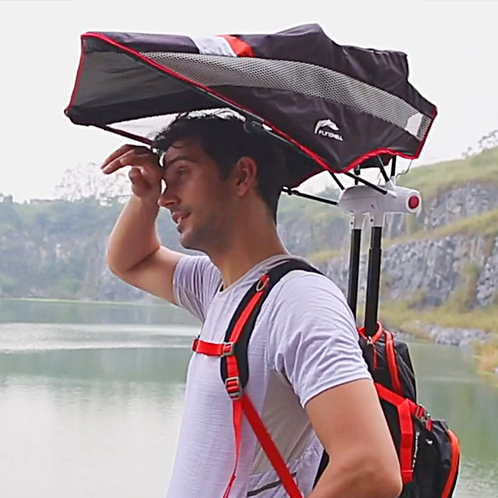 Backpack with Retractable Umbrella