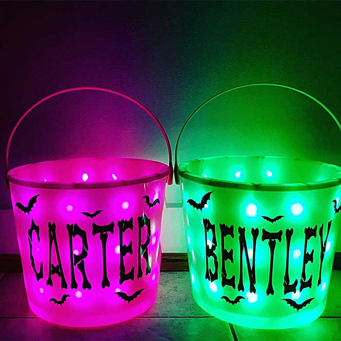 Light Up Trick or Treat Buckets