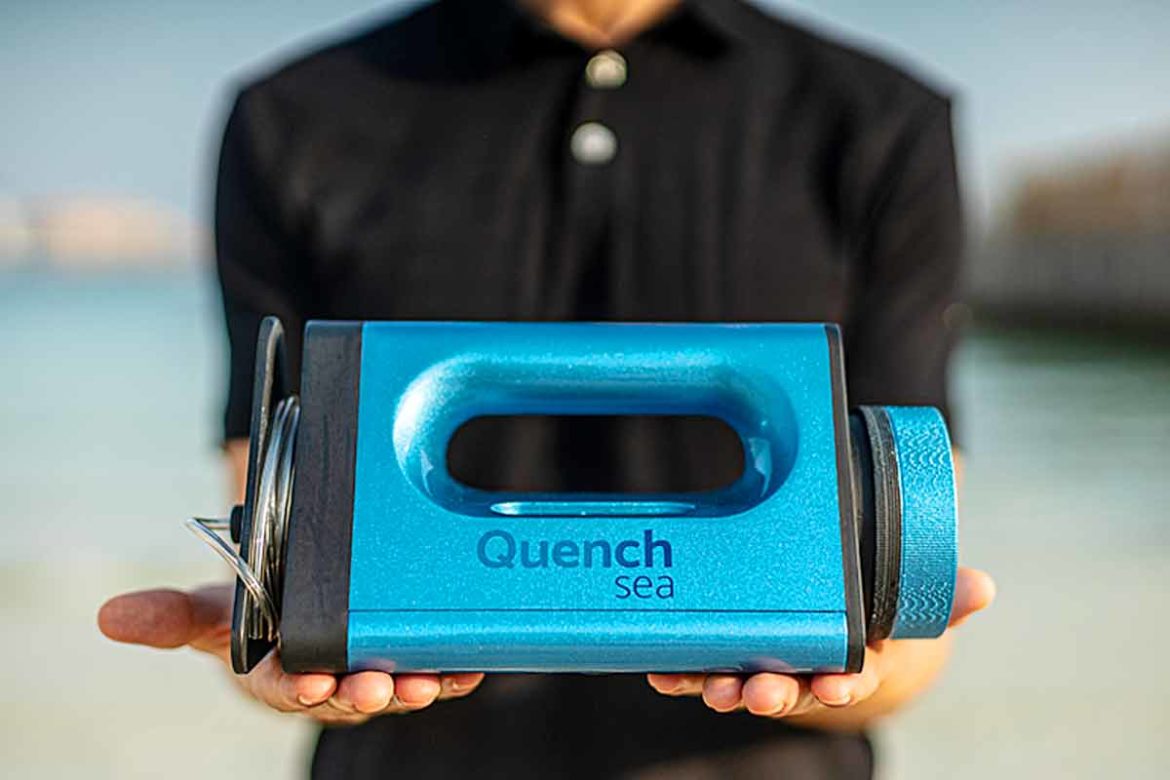Portable Device That Desalinates Seawater For Drinking With Manual Power | QuenchSea