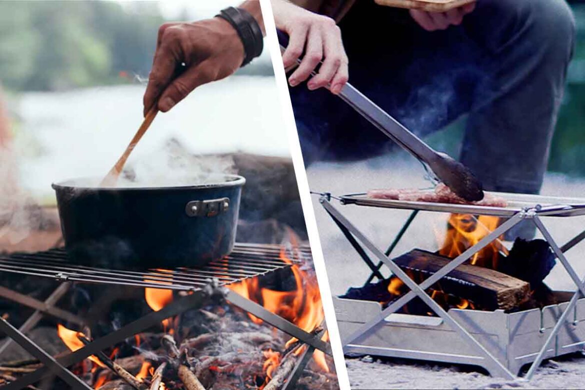 Compact Cook System That Uses Campfire To Prepare Outdoor Meal!