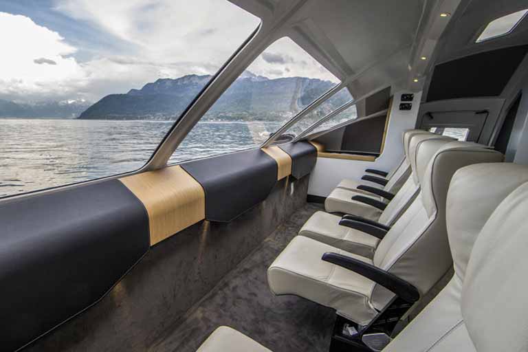 12 leathr seats of a 'lili' aerodynamic boat