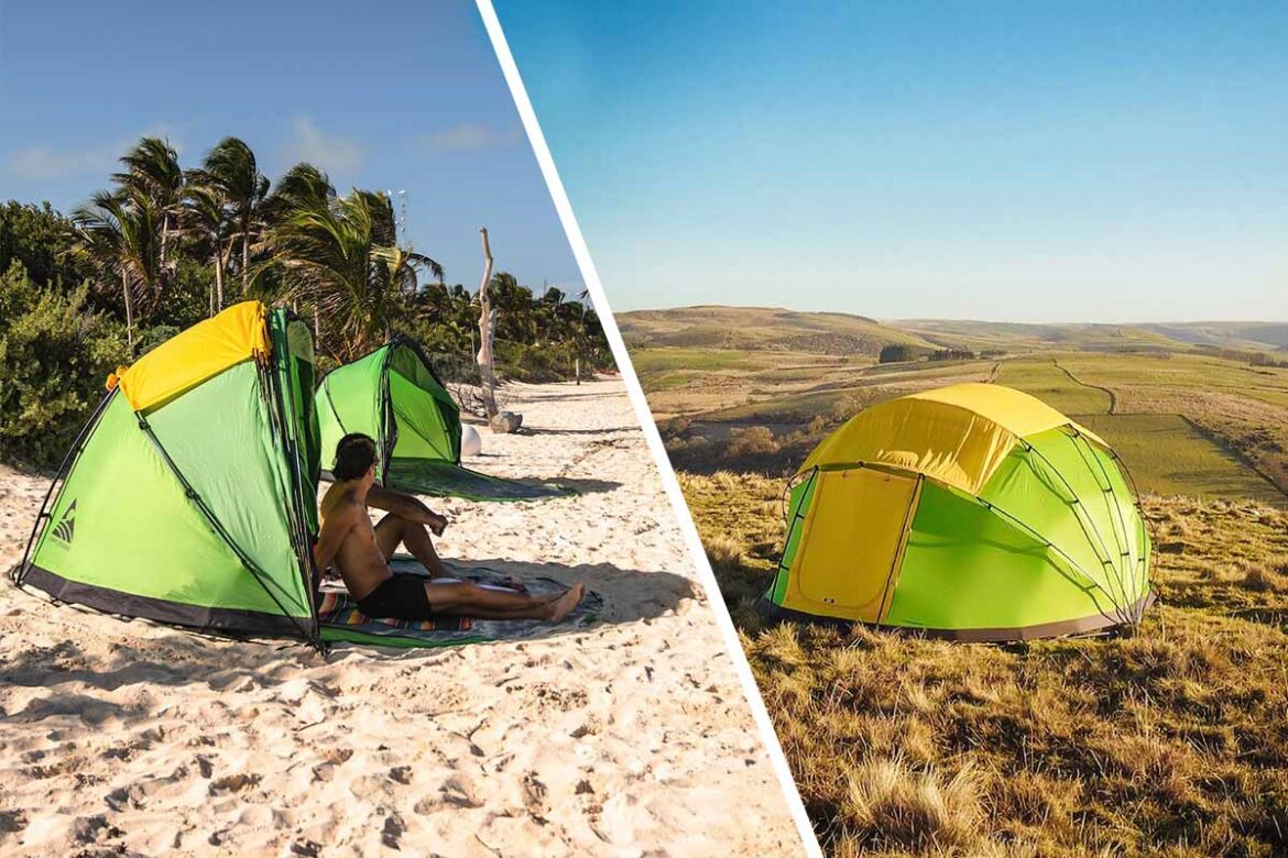 This Camping Tent Flips into a Retractable Canopy Shade for Hot Summer