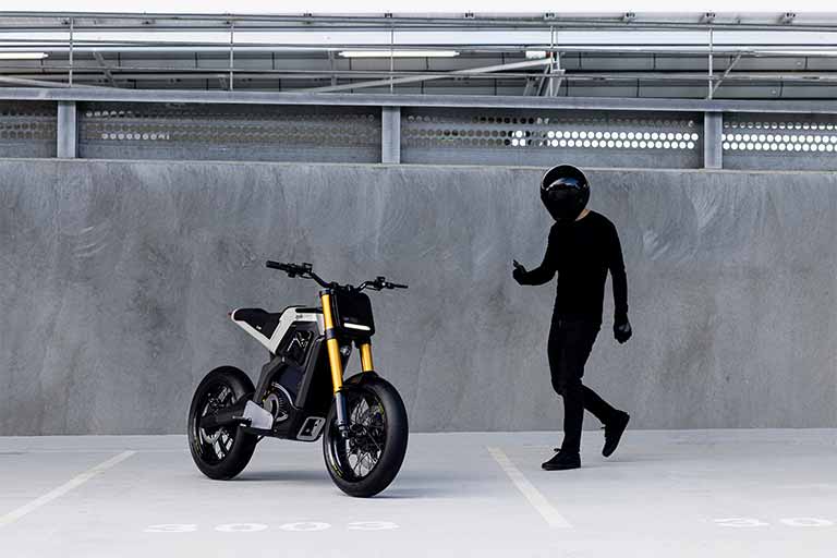 supermoto-style electric motorcycle