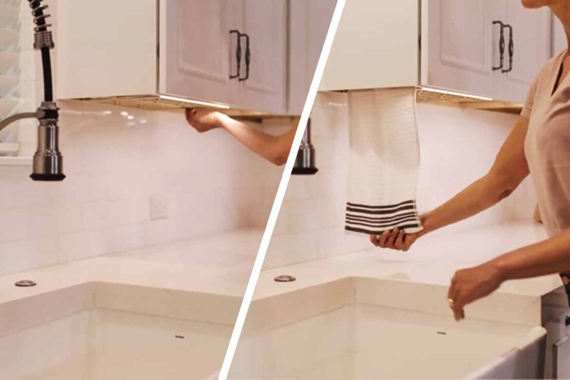 Tuckaway Towel | Smart Way to Hang & Hide Kitchen Hand Towel Out of Sight