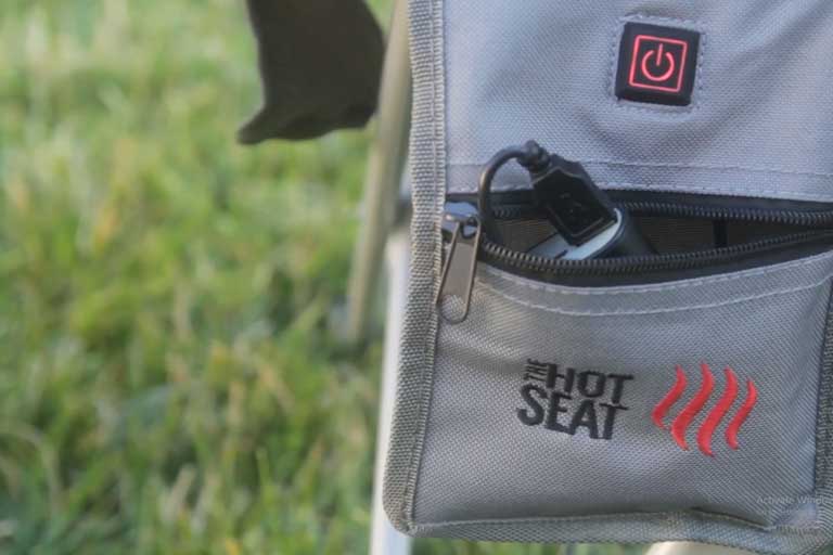 This heated folding chair for camping keeps you warm outdoors