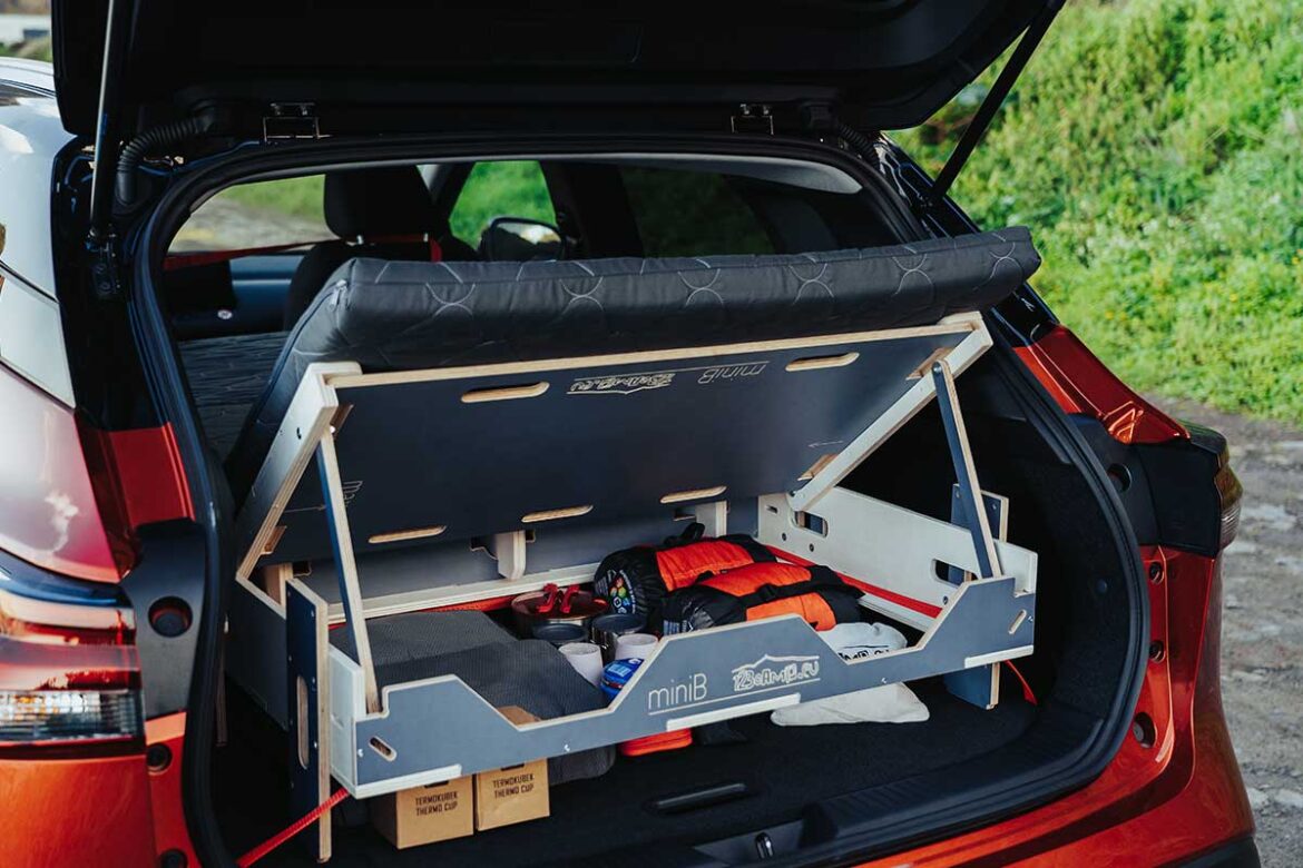 Turn rental cars into an RV with miniB air-travel friendly camper conversion kit