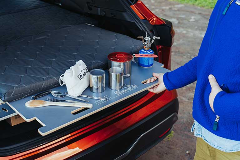 Turn rental cars into an RV with miniB air-travel friendly camper conversion kit