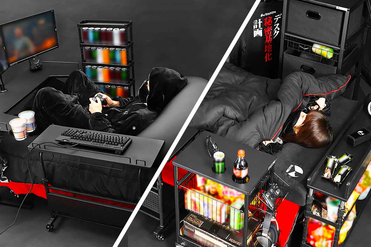 Desk-Equipped Gamer Beds : Bauhutte Gaming Accessories