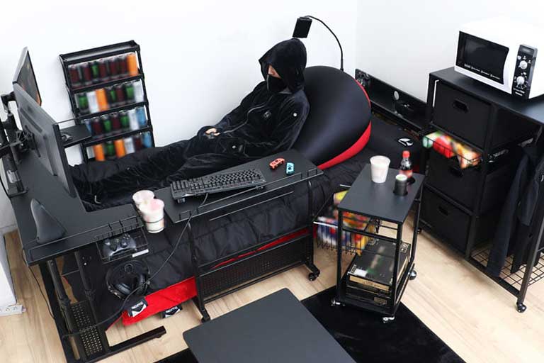 This ultimate gaming bed turns your small bedroom into a gamer's haven