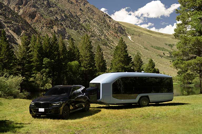 Pebble Flow self-propelled electric RV trailer redefining travel freedom