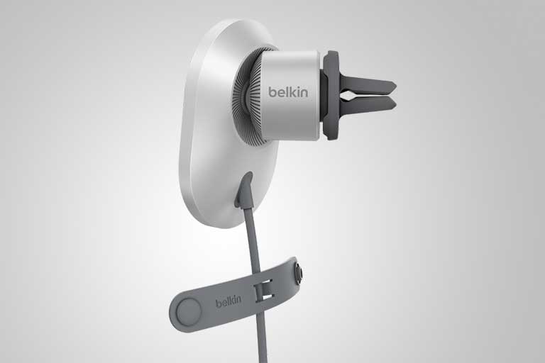 Belkin's Magsafe car charger attaches to your vehicle's vent