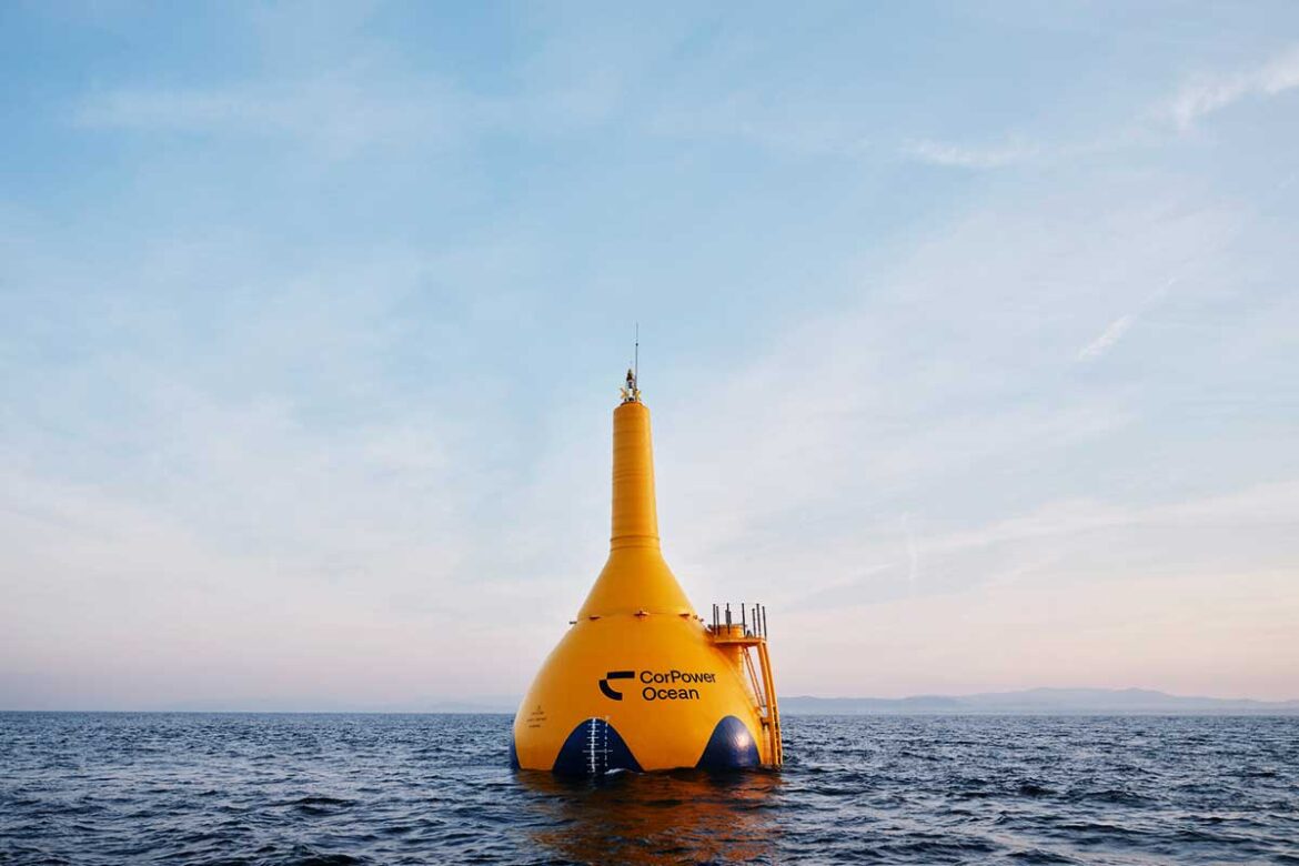 CorPower Ocean's C4 buoy harnessing energy from ocean waves.