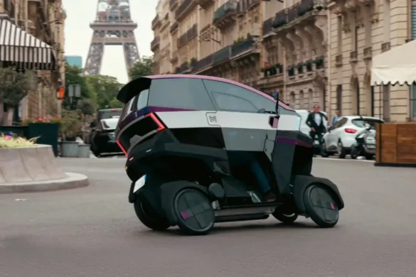 The AEMotion microcar tilts up to 35° for better cornering and control.