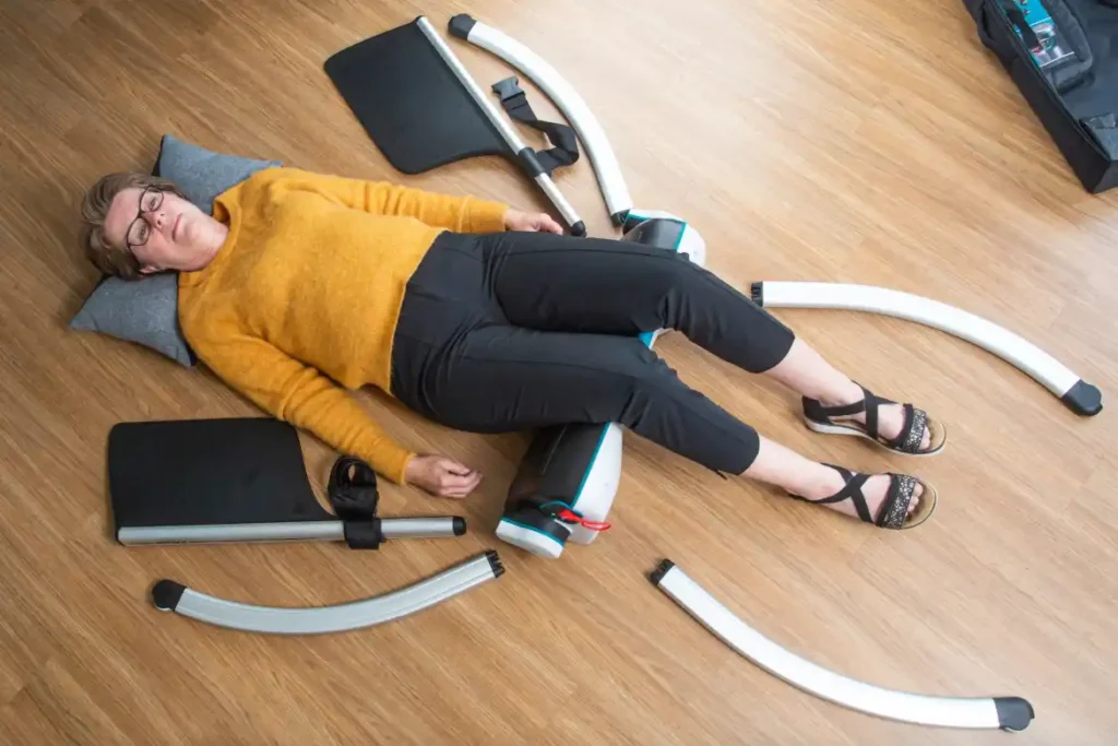 The Raizer II battery-powered lift chair in action.